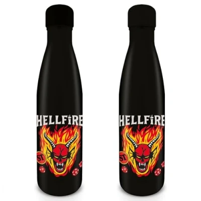 Image of Pyramid International Stranger Things Water Bottle (Hellfire Club Design) 540ml Metal Bottle, Kids Official Merchandise