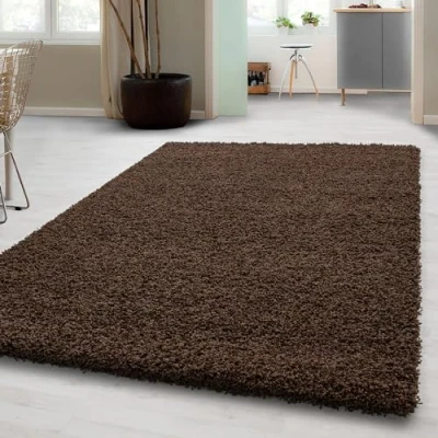 Image of Small Extra Large Size Thick Modern Plain Non Shed Soft Shaggy Rugs Carpets Rectangle &amp; Round Colours Anthracite Beige Brown Cream Green Grey Lightgrey Purple Red Terra Navy Rugs, Size:120 x 170 cm, Color: