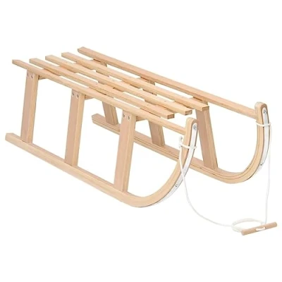 Image of &#039;vidaXL Snow Sledge Robust Plywood Sleigh, Ideal for Winter Sports, and Snowy Family Outings, Easy Assembly Required, Brown