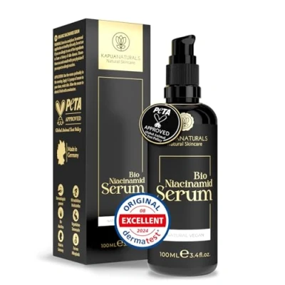 Image of BIO Niacinamide Serum High Concentration 100ml 10% + 1% Zinc ✓ Pore Minimizer Reduces Discoloration Even Skin Tone Anti Blemish, Fights Inflammation &amp; Redness Natural Cosmetics