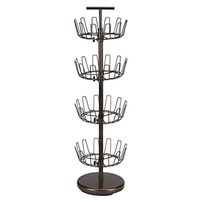 Image of Household Essentials 4 Tier Revolving Tree, Heavy Duty Steel with Stabilized Base, Holds 24 Pairs of Shoes, for Most Styles, Antique Bronze, Metal