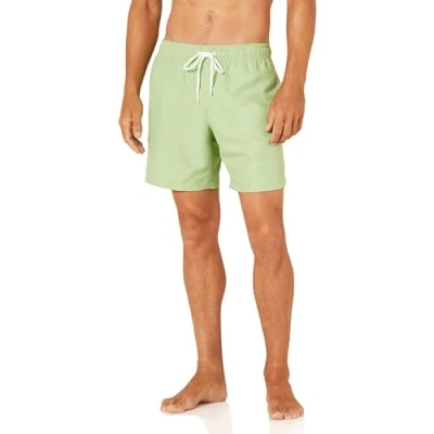 Image of Amazon Essentials Men&#039;s 7&quot; Quick Dry Swimming Trunks Discontinued Colours, Sage Green, S