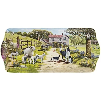 Image of The Leonardo Collection Collie Dog and Sheep Farming Scene 39 cm Sandwich Tray