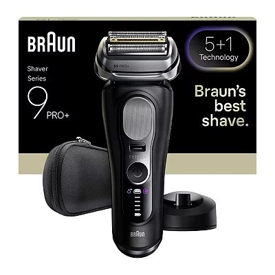 Image of Braun Series 9 PRO+ Electric Shaver, 5+1 Ultra Thin Precision Blades, Pro SensoAdapt, Up to 60 min, Charging Stand, 9610S, Black