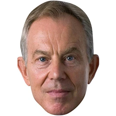 Image of FoxyPrinting Tony Blair New Celebrity Cardboard Party Face Mask Fancy Dress