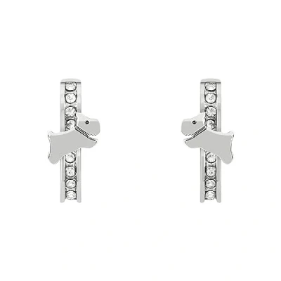 Image of Radley Women&#039;s Silver Plated Clear Stone Set Huggie Hoop Earrings RYJ1353S