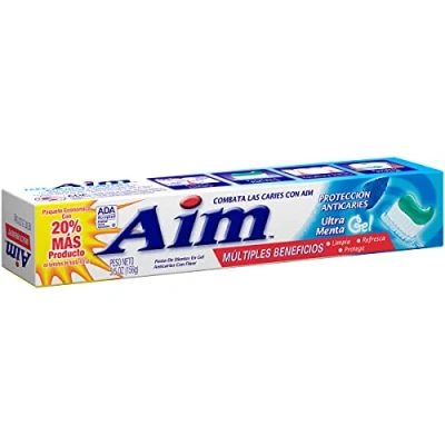 Image of Aim Cavity Protection Toothpaste Mint Gel, 6 oz (Pack of 3)