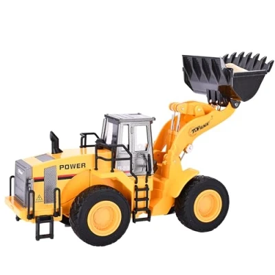 Image of Top Race Metal Diecast Excavator Tractor Construction Truck Toy Model Digger 1:40 Scale for Kids and Adults Ages 3 4 5 6 7 8 9 Up