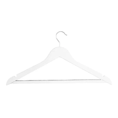 Image of Bolero White Wooden Hangers (10 Pack)