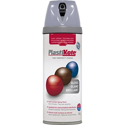 Image of Plastikote Premium Aerosol Spray Paint Gloss Aluminium 400ml