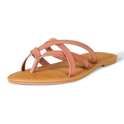 Image of Amazon Essentials Women&#039;s Strappy Slide Flat Sandal, Dusty Rose, 5 UK Wide