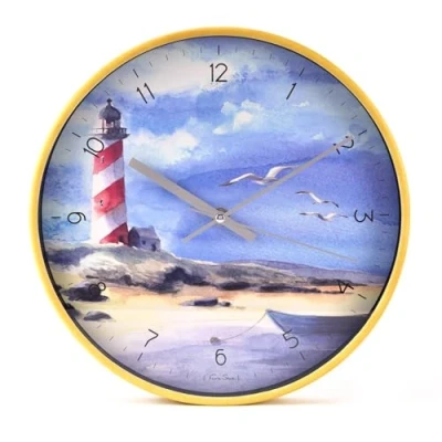 Image of widdop bingham lighthouse seaside wall clock by finola stack