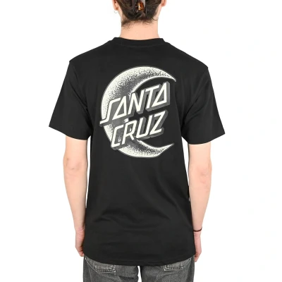Image of Santa Cruz Crescent MOON Chest Unisex Print Tshirt, Size: Medium, Black