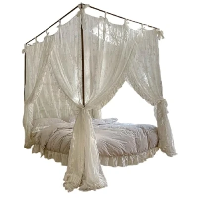 Image of Bed Canopy,33&#039;&#039;X79&#039;&#039; Canopy For Girls,Corner Post Curtains Canopy, Mosquito Net Curtain, Netting Princess Bedroom Decoration Girls &amp; Adults