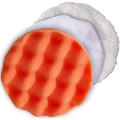 Image of cartrend Polishing Hood Set for Machines, Pad, 150 mm 1 x Sponge, 2 Caps with Elastic Band, Washable