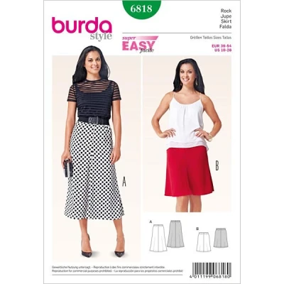 Image of 4 gores skirt, Burda 6818