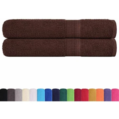 Image of vidaXL Sauna Towels 2 pcs Brown 80x200 cm 360 gsm 100% Cotton