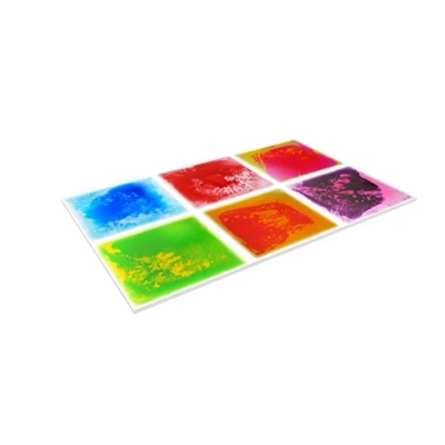Image of Set of 6 Liquid Floor Tiles 50x 50 cm for Sensory Stimulation, Playroom &amp; Dance 1.5 Square Meters