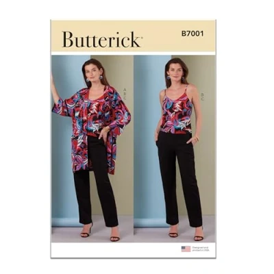 Image of BUTTERICK Paper Pattern B7001U5 Misses&#039; Jacket, Camisole and Trousers U5 (16 18 20 22 24)