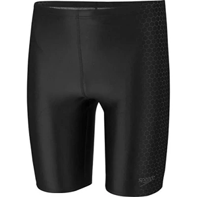 Image of Speedo Men&#039;s Placement Jammer, Black/Oxid Grey, 36 (2XL)