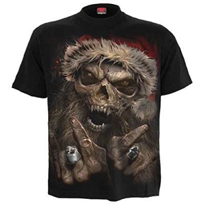 Image of Spiral Rock Santa T Shirt Black S
