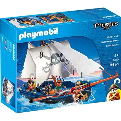 Image of Playmobil 5810 Pirate Ship, Fun Imaginative Role Play, PlaySets Suitable for Children Ages 4+