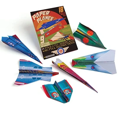 Image of House of Marbles Paper Airplane Kit Includes 18 Airplanes!