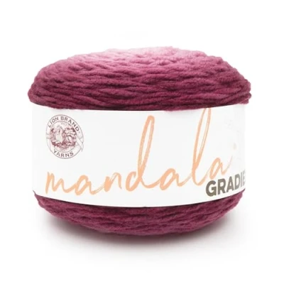 Image of Lion Brand Yarn Mandala Gradient, Multicolor for Knitting, Crochet and Crafting, Burgundy, 1 Pack