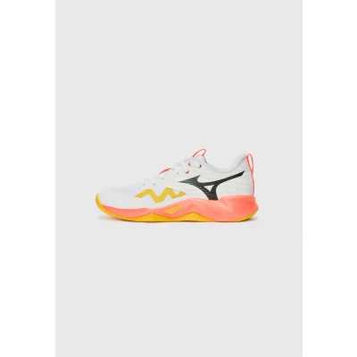 Image of Mizuno WAVE Momentum PRO Volleyball shoes, Men&#039;s, Size: 10, White/fiery coral/citrus shoes