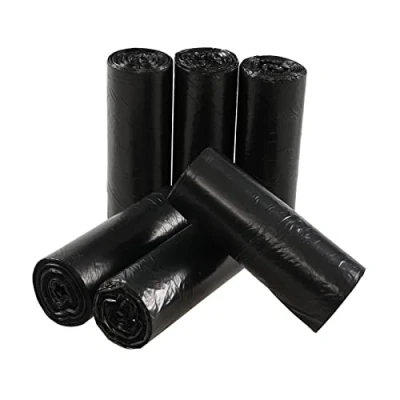 Image of Rinboat 40 Litre Kitchen Bin Liners Bags, Black, 150 Bags/ 6 Rolls