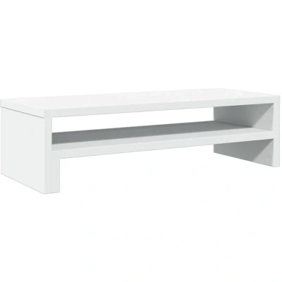 Image of vidaXL Monitor Stand, White, 54 x 22 15 cm, Particle Board Riser, Riser for Stand