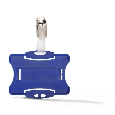 Image of Durable Duo Security Pass Holder 54 x 85 mm Blue Holds Up to 2 ID/Security Cards Pack of 25 Ideal for Holding Swipe Cards, ID etc.