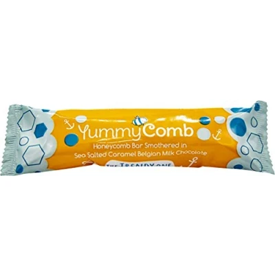 Image of Yummycomb Salted Caramel Milk Chocolate Bar, 35g Pack of 12