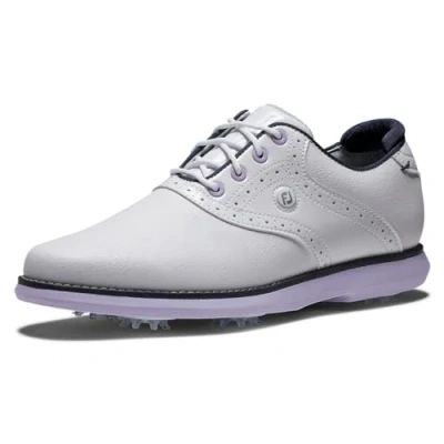 Image of FootJoy Traditions Women&#039;s Golf Shoe, White/Navy/Purple, 7.5 UK