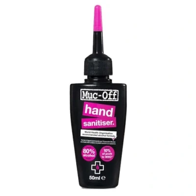 Image of Muc Off Antibacterial Hand Sanitiser, 120 Millilitres WHO Recommended Formula With 80% Alcohol Content Kills 99.999% Of Germs
