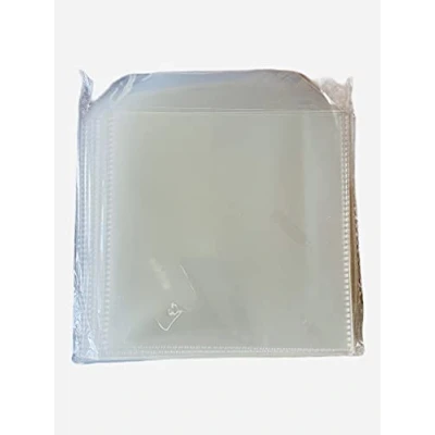 Image of 100 Pack Dragon Trading Clear CD/DVD/Blu ray Disc Sleeves Premium Micron Plastic with Flap and Reinforced Stitched Edges for Maximum Protection