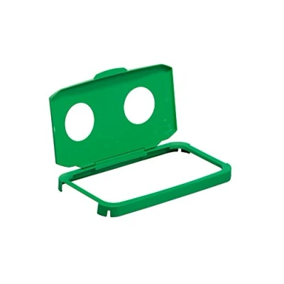 Image of Durable DURABIN 60 Hinged Lid with Round Bottle Holes Designed for Recycling Waste Bin Green