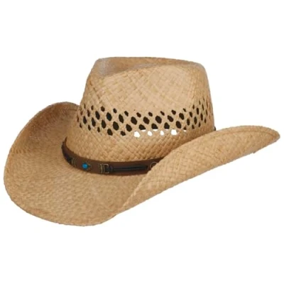 Image of Stetson Rifterson Western Raffia Hat Men Straw Sun Summer Spring XL (60 61 cm) Nature