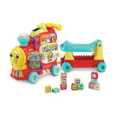Image of VTech Baby 4 in 1 Alphabet Train, Walker with Lights, Sounds and Songs, Educational Toys Teaches Animals, Colours, Numbers More, Preschool Learning Interactive Toy for Year +