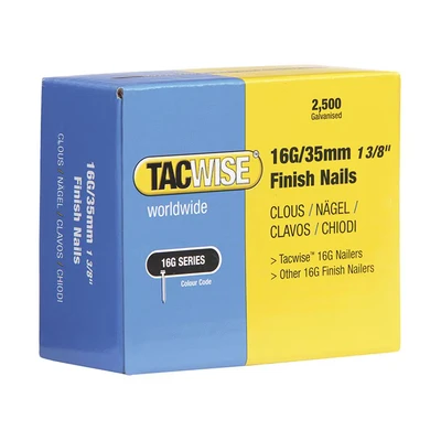 Image of Tacwise 16 Gauge Straight Finish Nails 35mm (Pack 2500) TAC0295