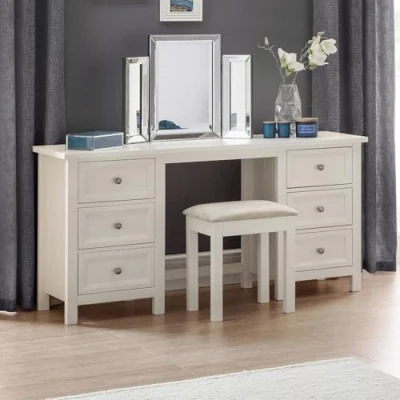 Image of Julian Bowen Surf White Wood Maine Dressing Table