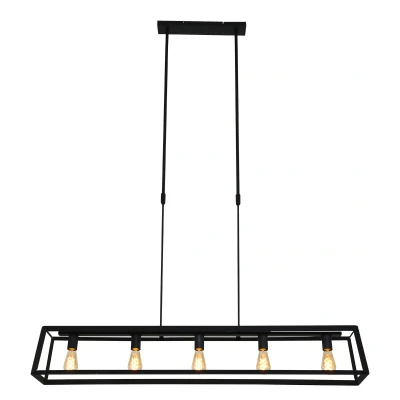 Image of Buckley Straight Bar Pendant Ceiling Light Black Matt