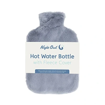 Image of Anika 2L Grey Faux Fur Hot Water Bottle