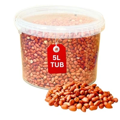 Image of Beewarm Premium Wild Bird Food 5L Peanuts Whole for Garden Birds High Energy, No Mess Feed (5L, Whole)