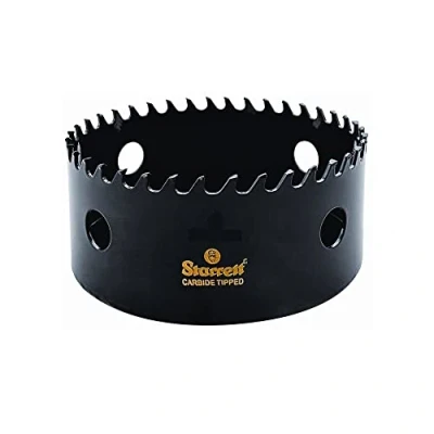 Image of Starrett Tungsten Carbide Tipped Hole Saw CT378 Deep Cut Holesaw Cutter For Wood Suspended Flooring Reinforced Concrete &amp; Fibreglass 98MM