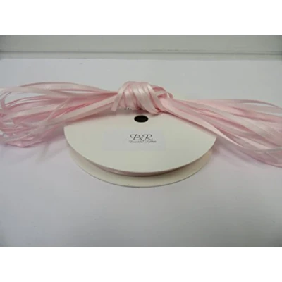 Image of 1 Bundle of 3mm x 10 metres Satin Ribbon Light Baby Pink Double Sided 3 mm