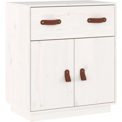 Image of vidaXL Sideboard White 65.5x40x75 cm Solid Wood Pine