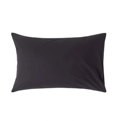 Image of HOMESCAPES Black Pure Egyptian Cotton Pillowcase Standard Size 200 TC 400 Thread Count Percale Equivalent Housewife Pillow Case
