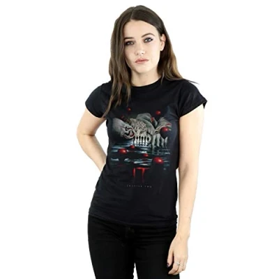 Image of Absolute Cult It Chapter 2 Women&#039;s Pennywise Balloon Poster T Shirt Black Small
