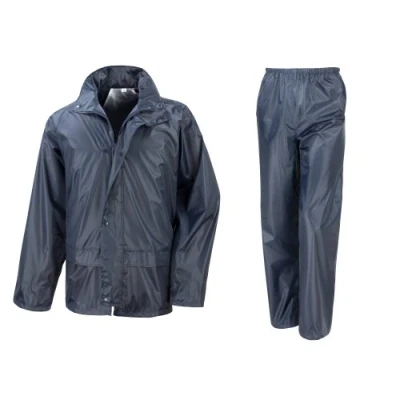 Image of Result Mens Core Rain Suit (Trousers And Jacket Set) (XL) (Navy Blue)